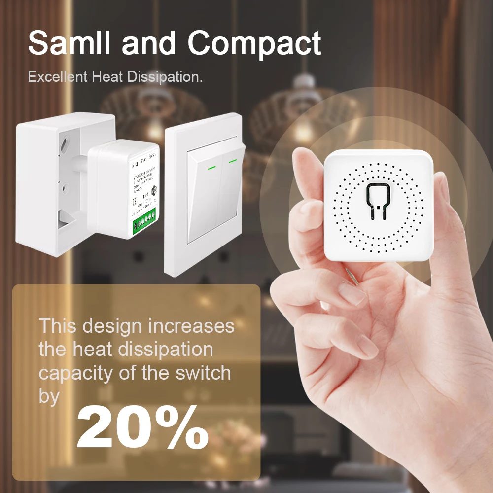 Tuya Wifi Mini Smart Switch 16A 2-Way DIY Switches SmartLife App Timer Module Support Alexa Google Home Alice Voice Control