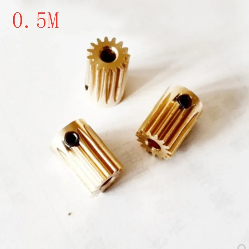 2pcs/lot k Type 0.5M brass spur gear 12 13 14 15 16 17 18 19 20 teeth Motor Gear Metal Brass Gear Pinion