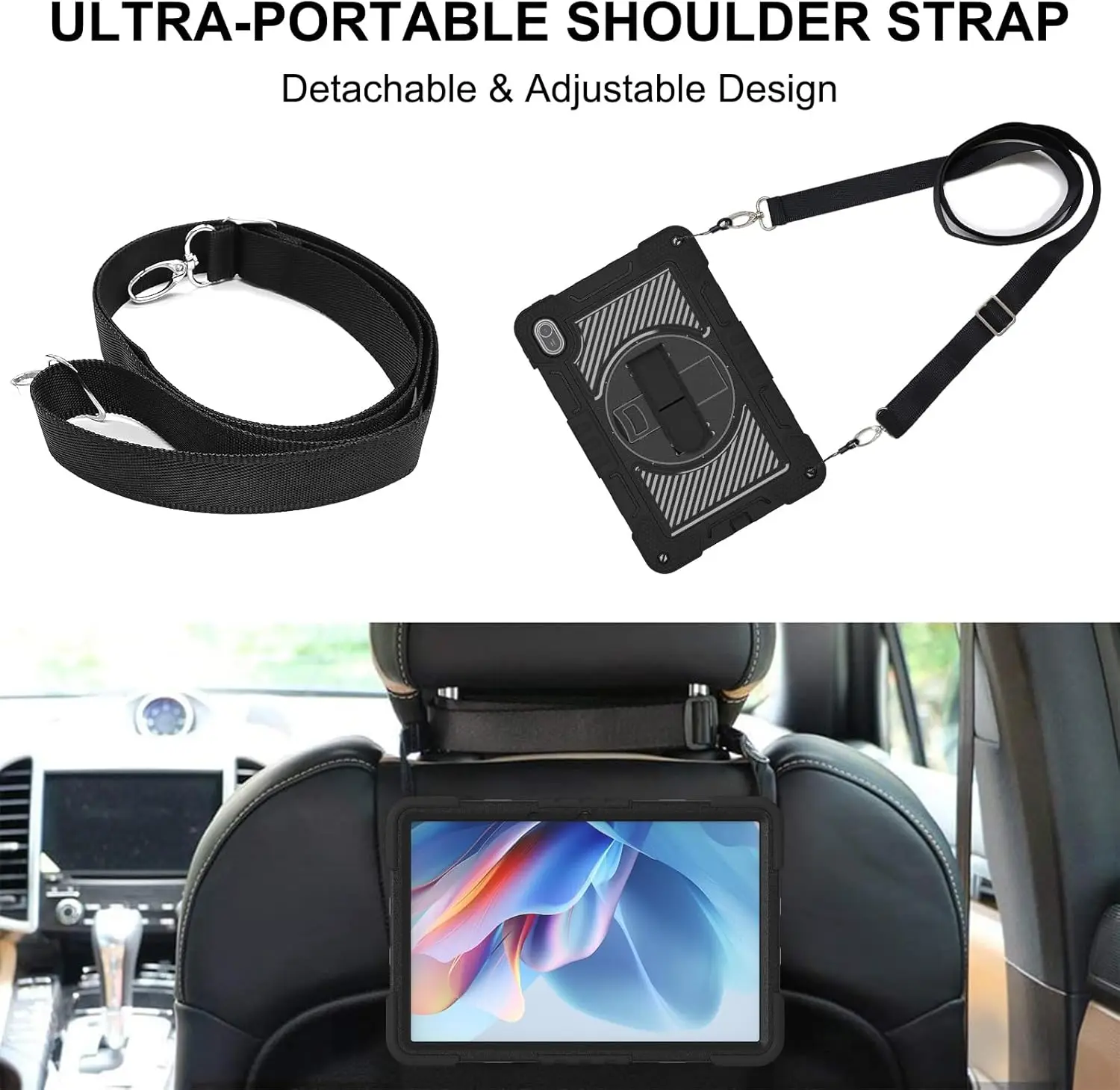 Children's Shockproof Tablet Case with Kickstand & Shoulder Strap, Compatible with 2024 and 10.4-inch Models