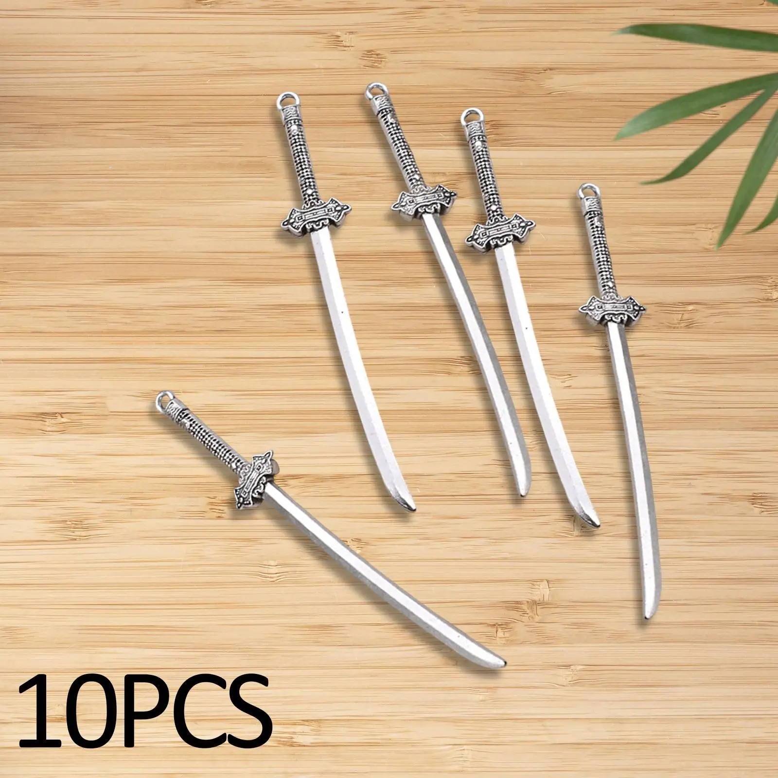 

10 Pieces Retro Knight Knives DIY Jewelry Making Retro Long Knife Cosplay Scense Props Set Dollhouse Decoration 70mmx11mm