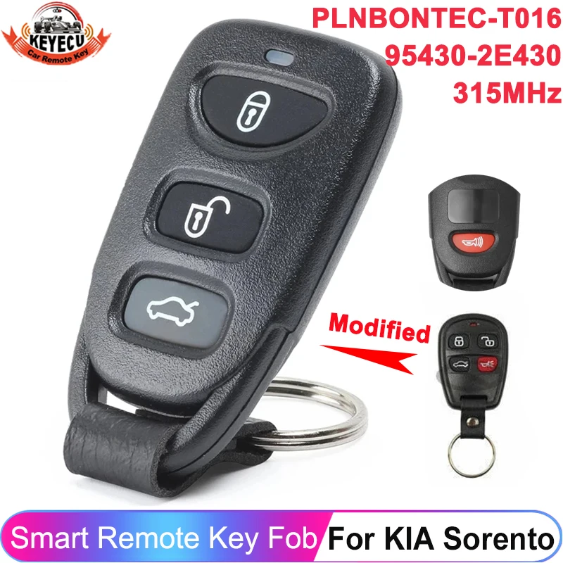 KEYECU 3 + 1 4 кнопки для KIA Sorento 2004 2005 2006 обновленный автомобильный пульт дистанционного управления брелок 315 МГц телефон P/N: 95430-2E430