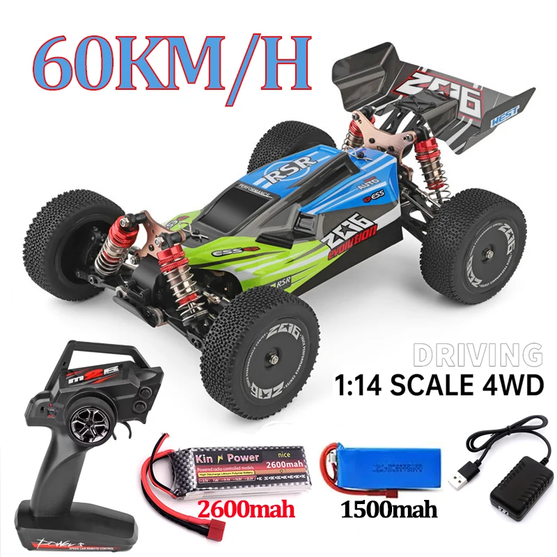 Voiture RC 144001 2.4GHz 4WD Buggy Électrique - Bleu 2B