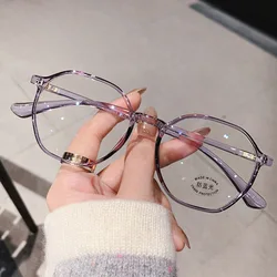 Chic Women's Anti - Blue Light Transparent Reading Eyeglasses - +400 (PURPLE)