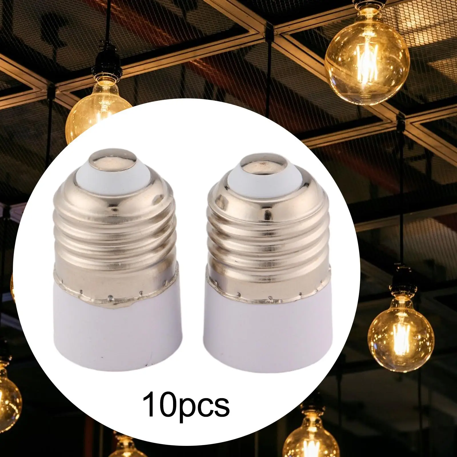 10 Pieces E27 to E14 Socket Adapter Practical 2.8x4.3cm High Temperature Resistant Screw Light Bulb Socket Lamp Holder Lamp Base
