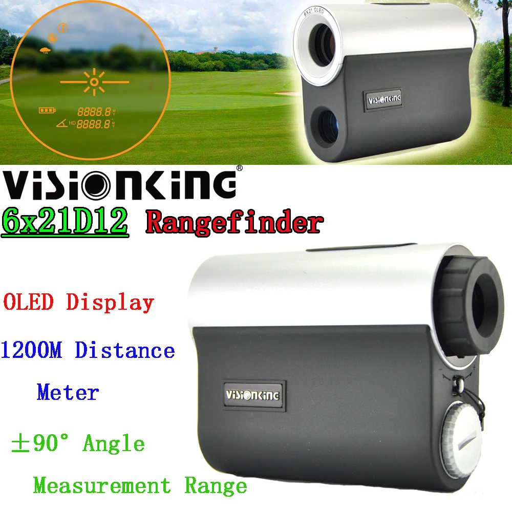 Visionking Portable 6x21 OLED Laser Rangefinder High Precision Handheld Angle Hight Distance Meter 1200m Golf Survey Monocular