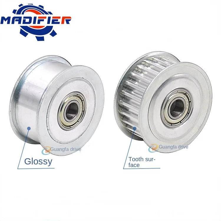 

AF Type 5M 24 Teeth Synchronous Wheel Slot Width 15/20/26mm Adjustable Guide Wheel Inner Hole 5/6/7/8/10/12/15mm