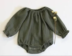 Newborn Infant Baby Girls Full Sleeve Muslin Cotton Romper