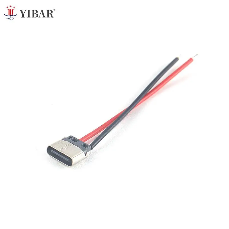 5/10pcs USB 유형 C 2P 용접 와이어 여성 커넥터 케이블 휴대 전화 충전