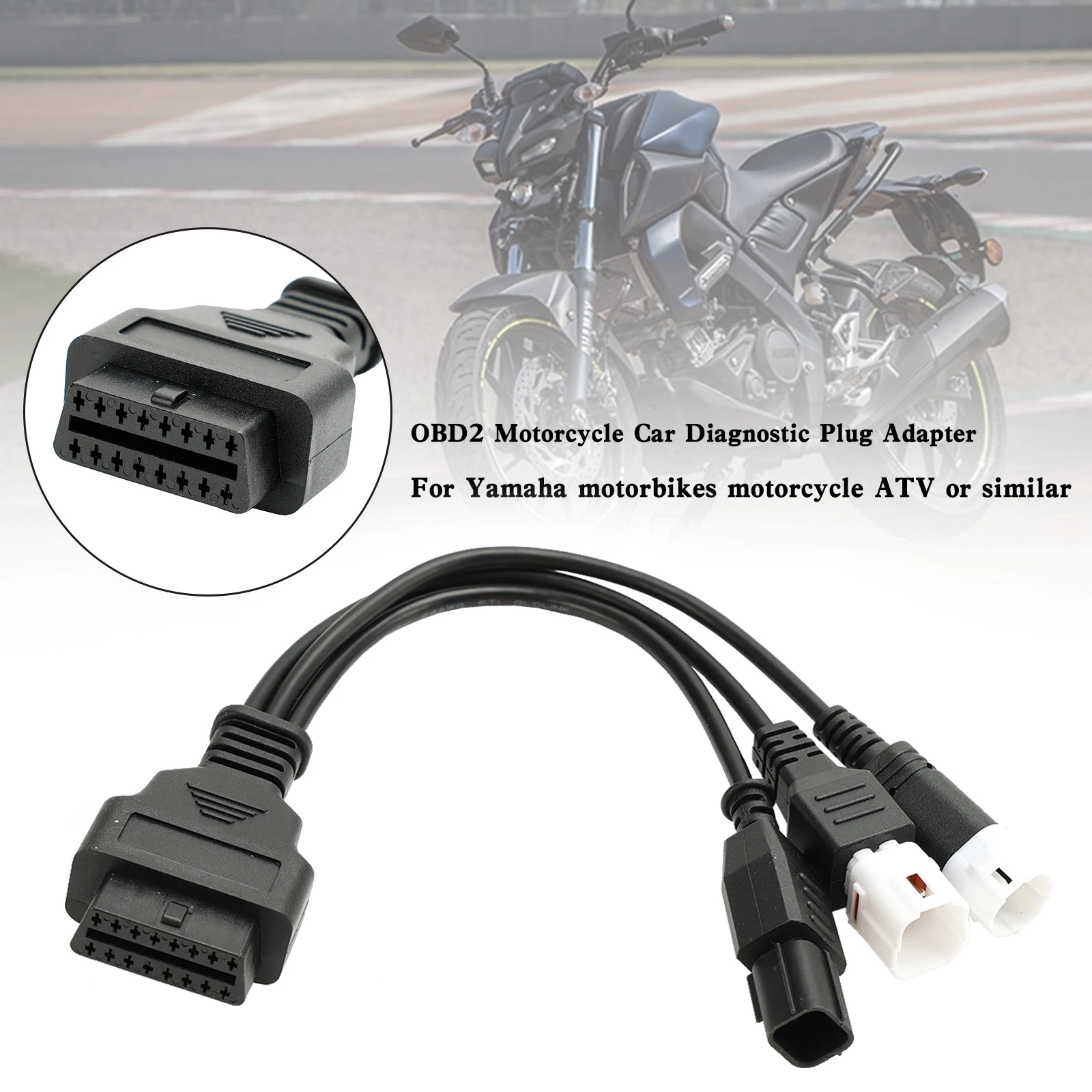 

Topteng 3 pin 4 pin 2 в 1 OBD2 Диагностический адаптер Коннектор для мотоциклов Yamaha аксессуары для мотоциклов