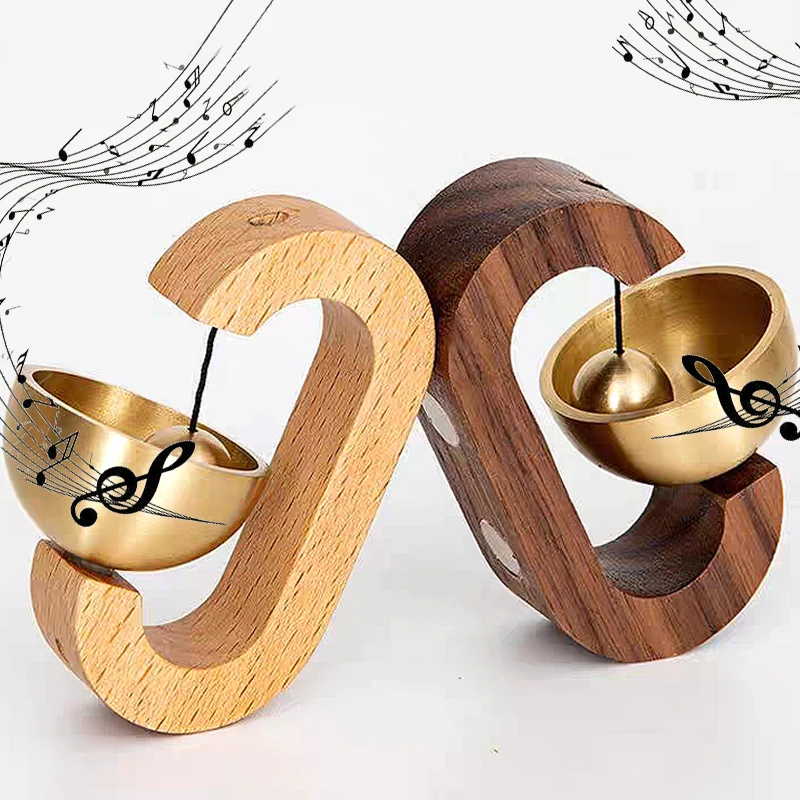 1PC Wooden Magnetic Doorbell Home Interior Chime Bell Window Wall Vintage Decoration Metal Wind Bell Home Opening No Punch