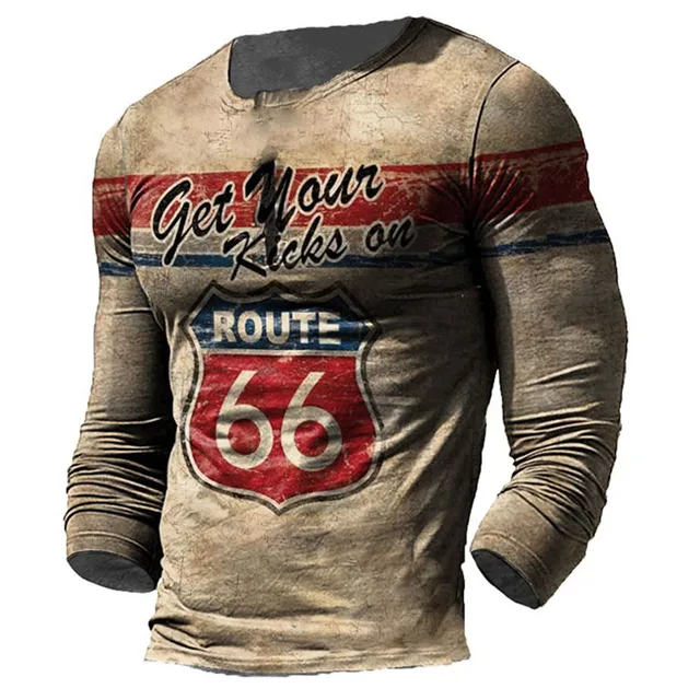 Vintage 3d Letter Print Men's T Shirt Spring Autumn Cotton Streetwear O Neck T Shirt Top Long Fashion American Clothing Eu Size 1