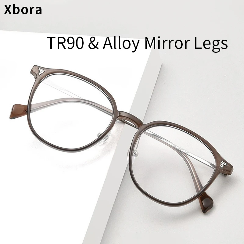 

Xbora Classic Round Men's And Women's Eyeglass Frames Retro TR90 Alloy Optical Prescription Glasses TR01247