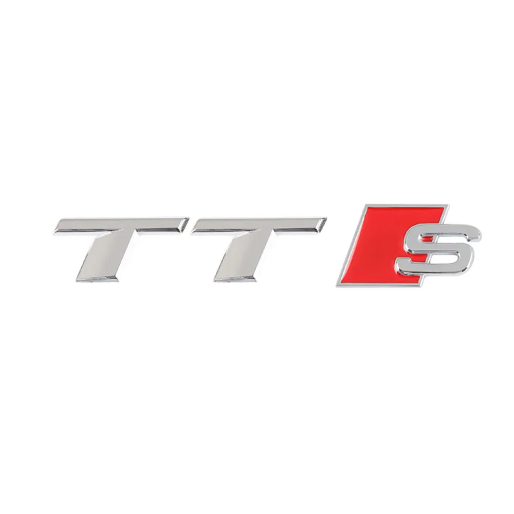 Per Audi Tts Lettering Emblem Sticker Logo Flat Badge Car New Silver