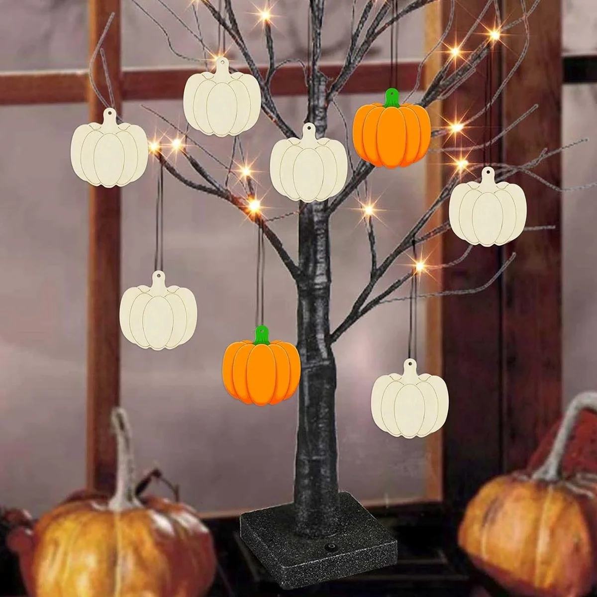 6pcs/set Wooden Pumpkin Hanging Craft DIY Painting Ornaments For Thanksgiving Home Door Garden Decorations Kids Gifts Supplies