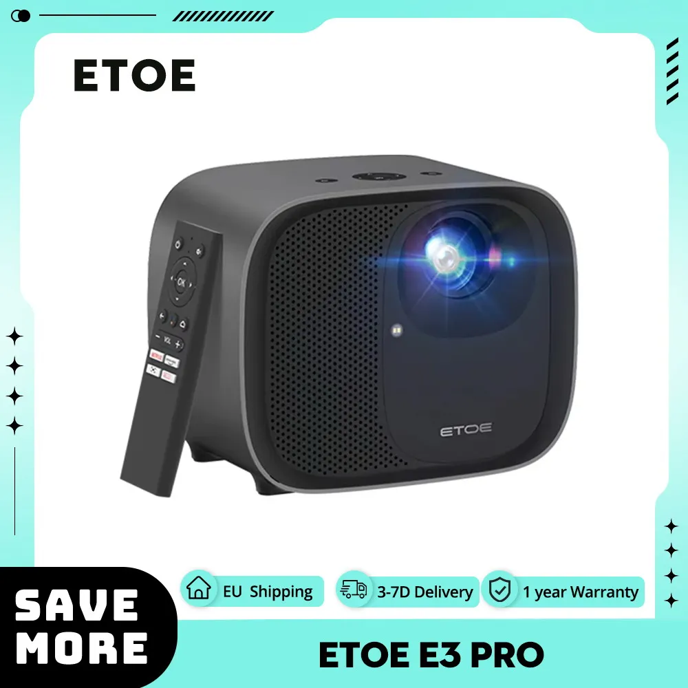 Netflix & Android TV Certified] ETOE E3 Pro Projector Dolby