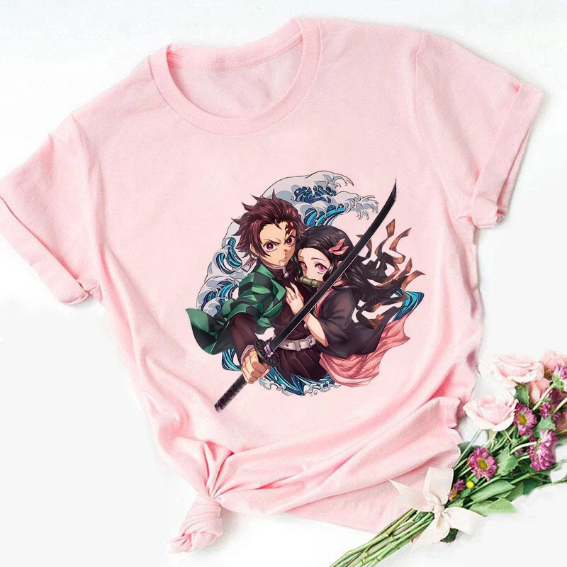 Nezuko Kamado Kimetsu No Yaiba Print Pink Kid T-shirts Children Baby Cute Harajuku Kawaii Clothes Boy Girl Tops Gift ,Drop Ship 6