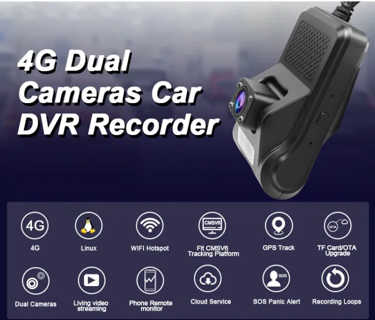 3pc JX16 JC400P Dual-Channel Wifi Hotspot Live Video Tracking GPS Dash Cam With Tracking Platform For Car Truck