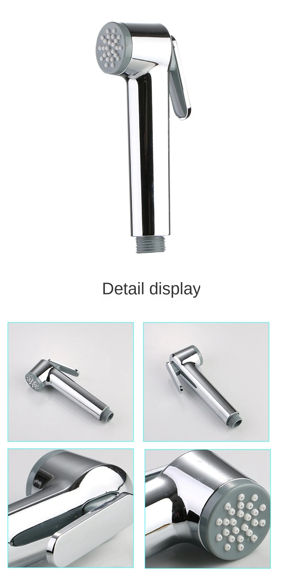 Description Picture 5 of item1/2PCS Toilet bidet Sprayer shower head silver plastic wc clean Handheld Bathroom accessories water hose spray wash Faucet anal