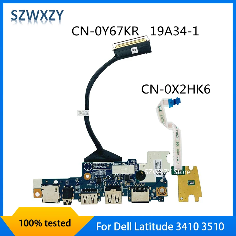 For Dell Latitude 3410 3510 Power Button Switch USB Audio Port