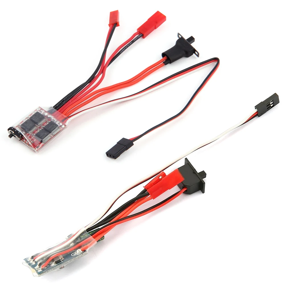 Micro ESC brossé 20A/30A pour voiture RC mini-z, tank, bateau, avion, installé dans un châssis de voiture RC 1/24.