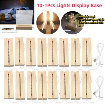 LED Wooden Display Stand – USB-Powered Light Base for Crystal, Acrylic, and Resin Art 1