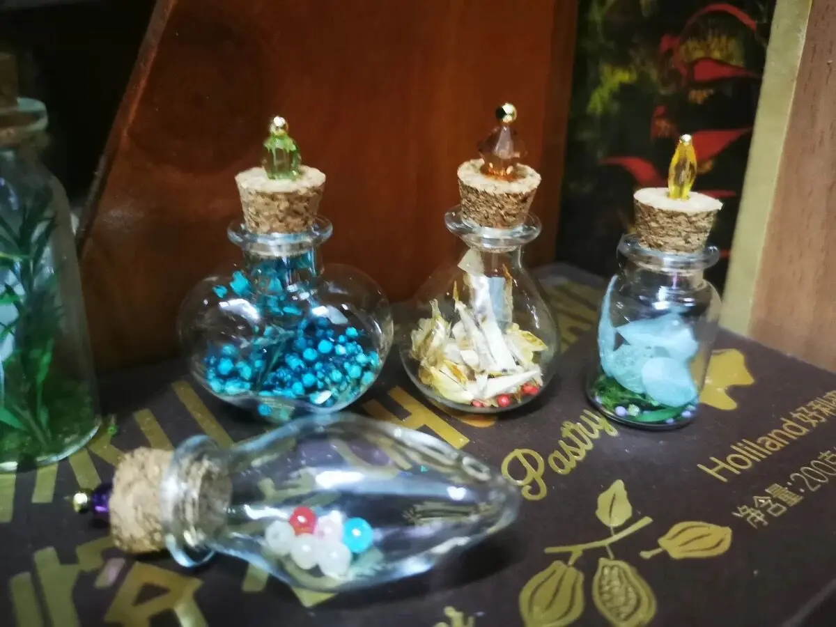 5/10X Plastic Bottles Miniature Potion Bottle Mini Cork PET Vials DIY Mini Wishing Drifting Bottle Wedding Party Decor Glass Jar