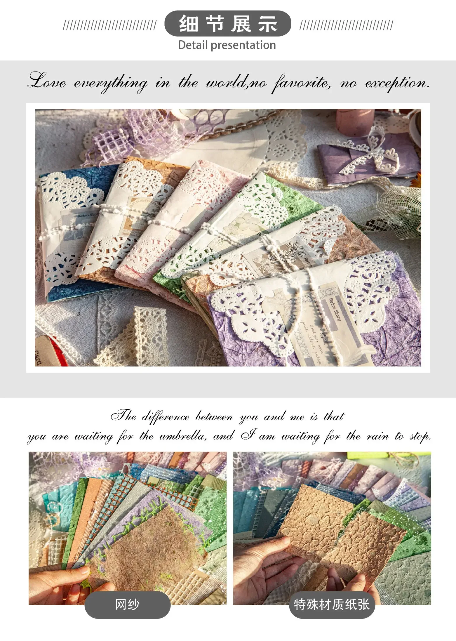 Journamm 16 Stück/Packung Gaze-Materialien Dekorpapier DIY Scrapbooking Collage Junk Journal Ästhetik Briefpapier Planer Bastelpapier – Detail 9