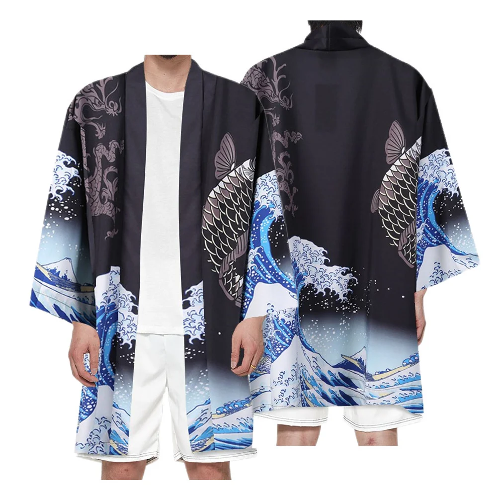 Chinese Dragon Printed Kimono Tops Oversize 6XL