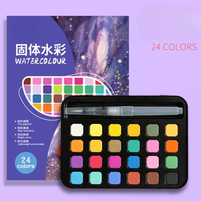 48/60 단색 수채화 안료 세트, 블록 모양 구아슈 안료, 아트 페인팅 그래피티 용품, 초보자 스케치 페인트