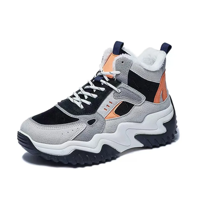 

Winter Sports Sneakers for Women Dad Shoes Plus Velvet Warm Thick Soles Sports Leisure Heightening Walking Shoes Free Shipping