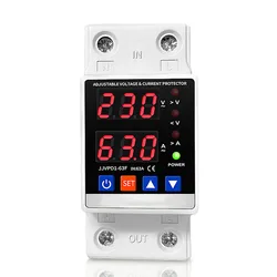 Dual Display Din Rail Adjustable Digital Surge Protector with Over/Under Voltage and Overcurrent Protection (230V 40A)