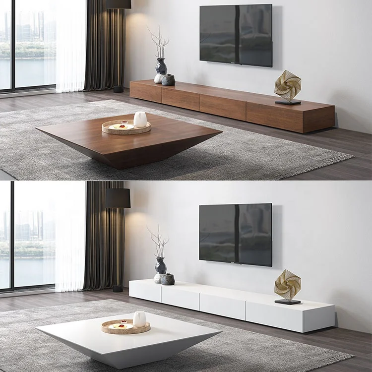 Living Room Furniture Modern Black Wooden Tv Stand Cabinet