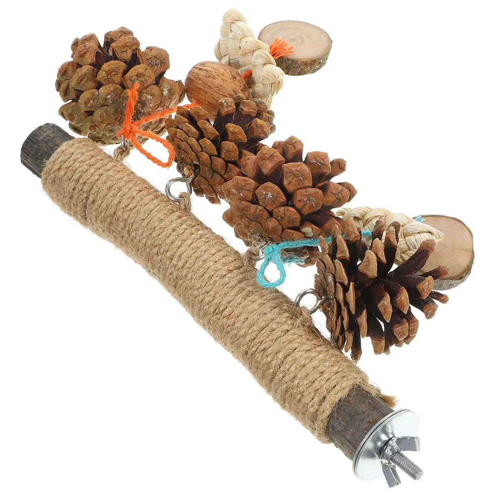 

Bird Cage Parrot Wood Perch Natural Wooden Bird Standing Perch Bird Chewing Toy Parrot Toy