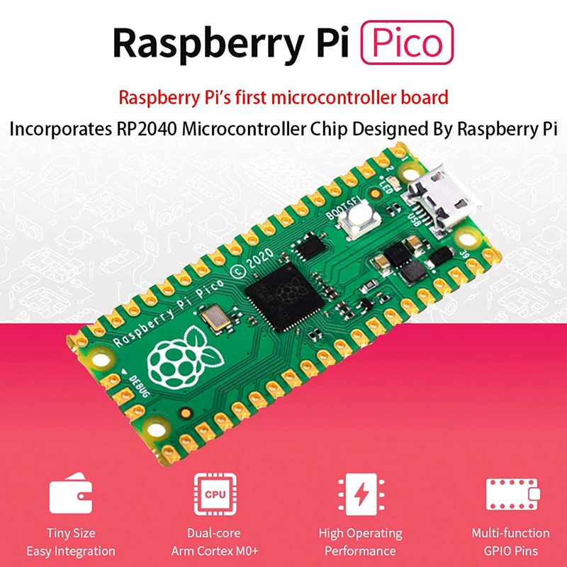     W RP2040 ũƮѷ Ĩ,  ھ 264KB ARM Cortex M0 + μ,    