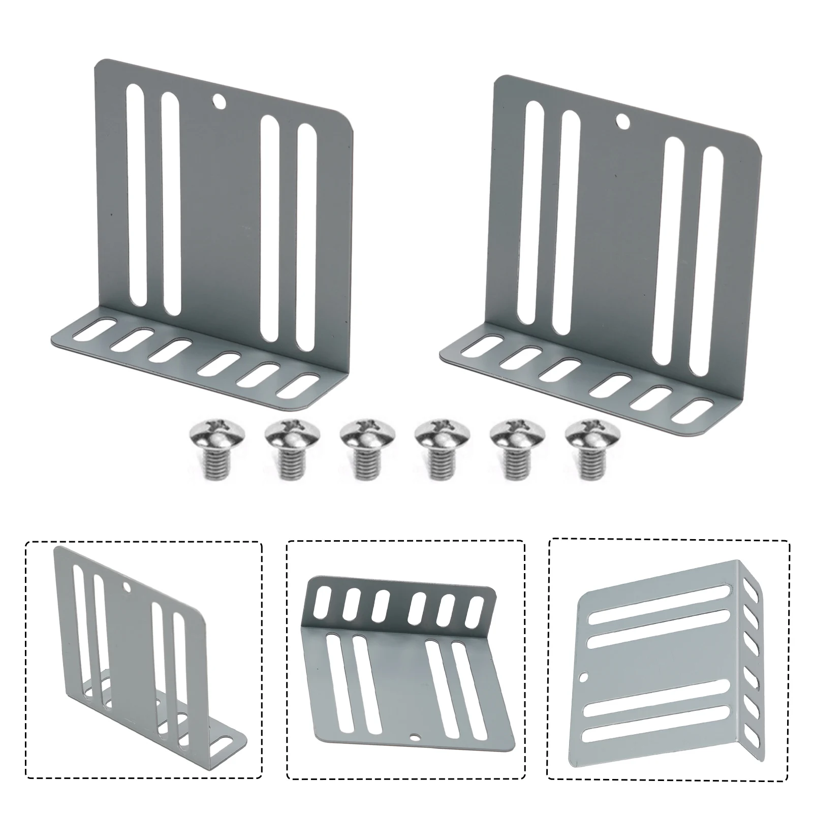 

Installation Kit Car Radio Replacement Silver Universal 2 Brackets 2 Din 70x75x24mm Accessories Holder Support