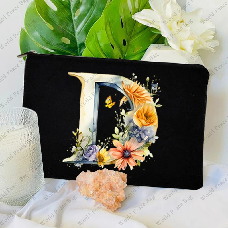 1 Pc Initial Letter Bag Letter Makeup Bag for Women Initial Cosmetic Bag A-Z Personalized Makeup Bag Travel Bag,Initial Cosmetic 6