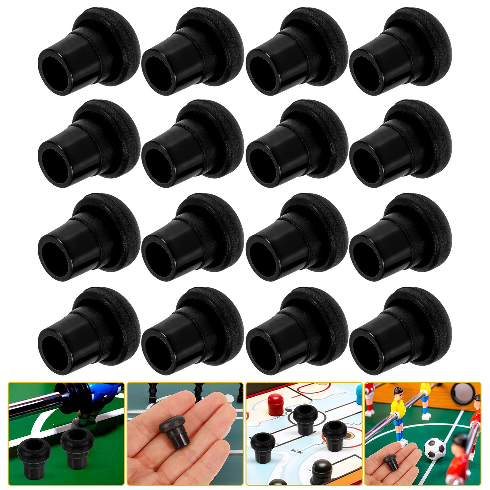 16 Pcs Parts Rod Covers End Caps Replacement Accessories Foosball Rod Football Foosball End Caps Machine Sticks