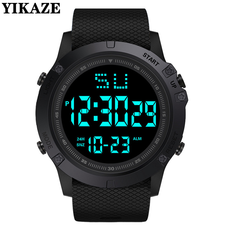  Men Sport Watch Multifunction Military Sports Watch Waterproof Luminous LED Digital Kids Watch Big Dial Student Electronic Watch 