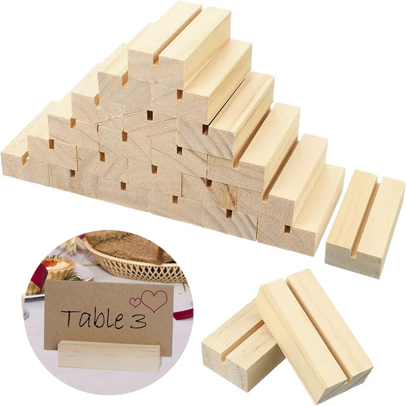 Solid Wood Business Card Holder Calendar Note Holder Card Base Board Birthday Party Home Decoration Photo Base Menu