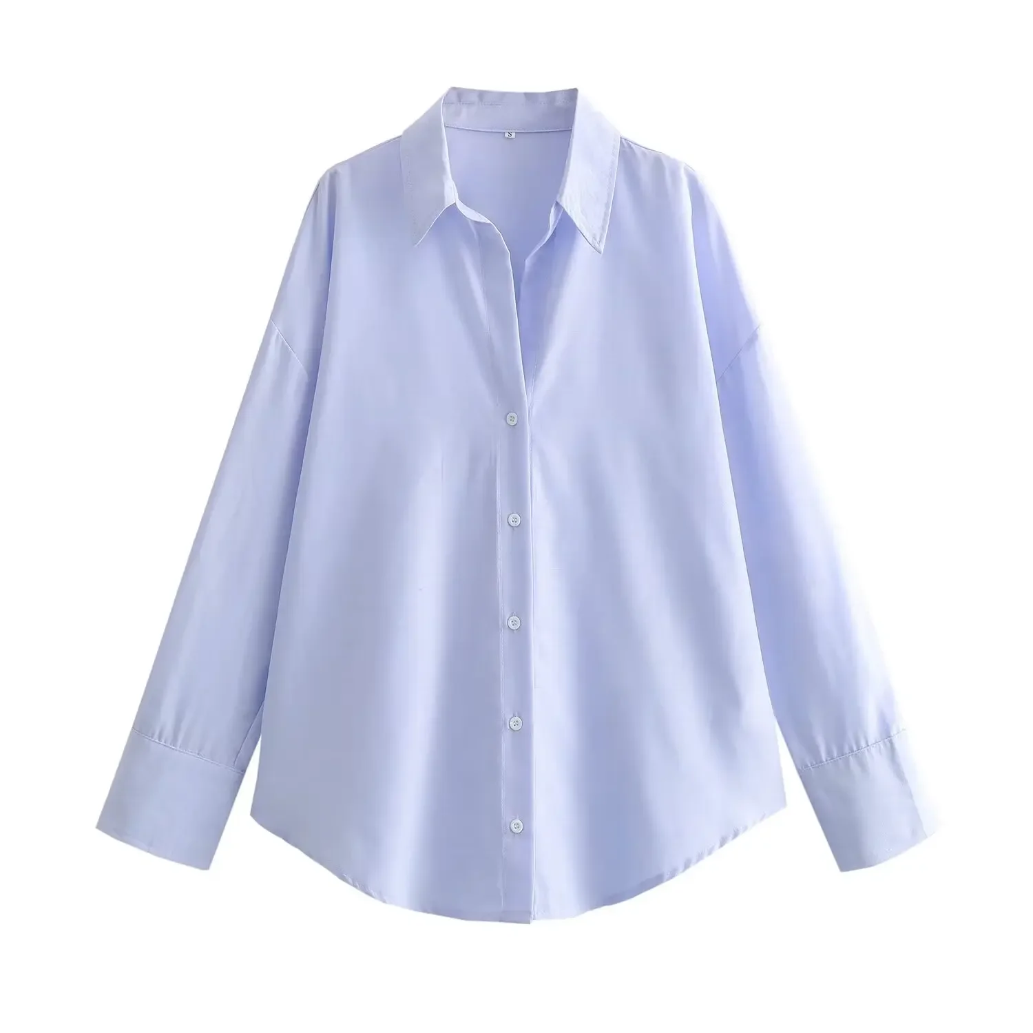 

Women 2024 New Fashion Casual versatile Loose Solid lapel Blouses Vintage Long Sleeve Button-up Female Shirts Chic Tops