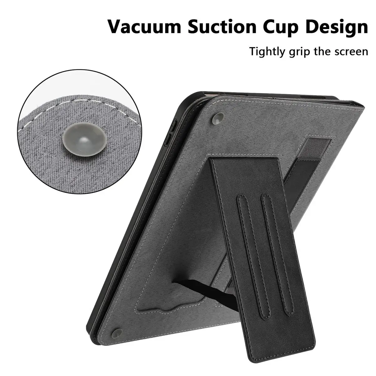 8'' Durable Tablet Cover with Stand & Wristband - TPU+PU Leather Protective Case