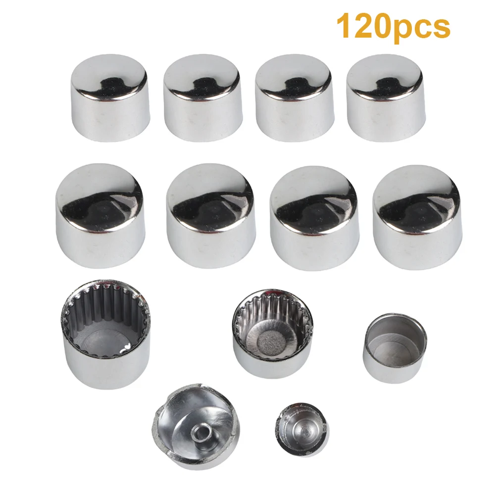 

120pc Engine bolt cover silver for Engine Screw Bolt Cover Caps For Harley Evolution(1984-1999) and Twin Cam(1999-2017) Engines