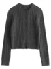 CHIC VEN Women Cardigan Casual Red  Round Neck Twisted Raccoon Hair Female Knitted Sweaters Ladies Jumpers Spring Autumn 2024 4
