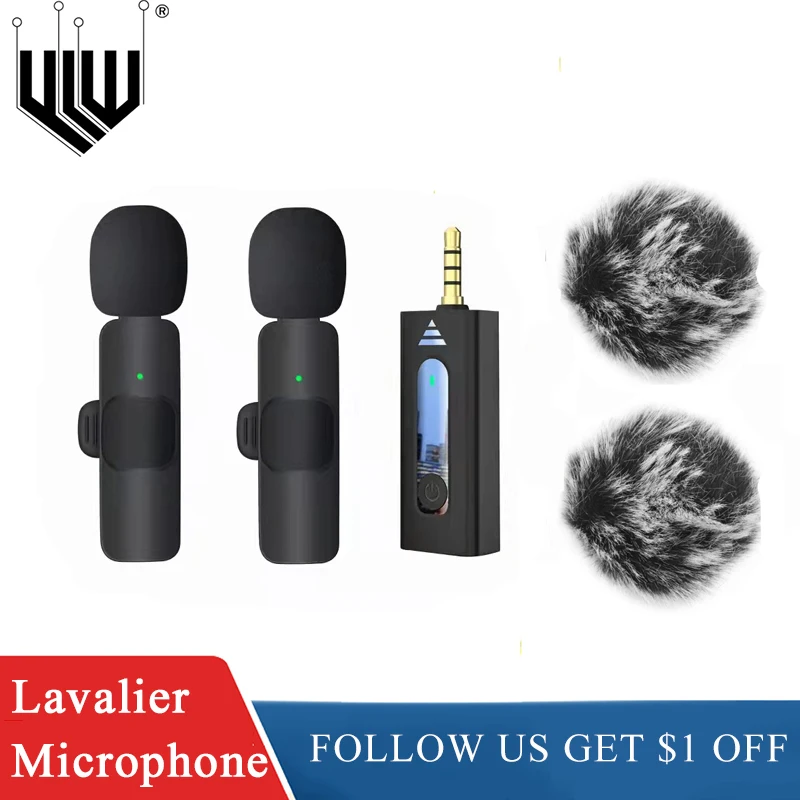 Micrófono Lavalier inalámbrico de 3,5 MM, dispositivo portátil de