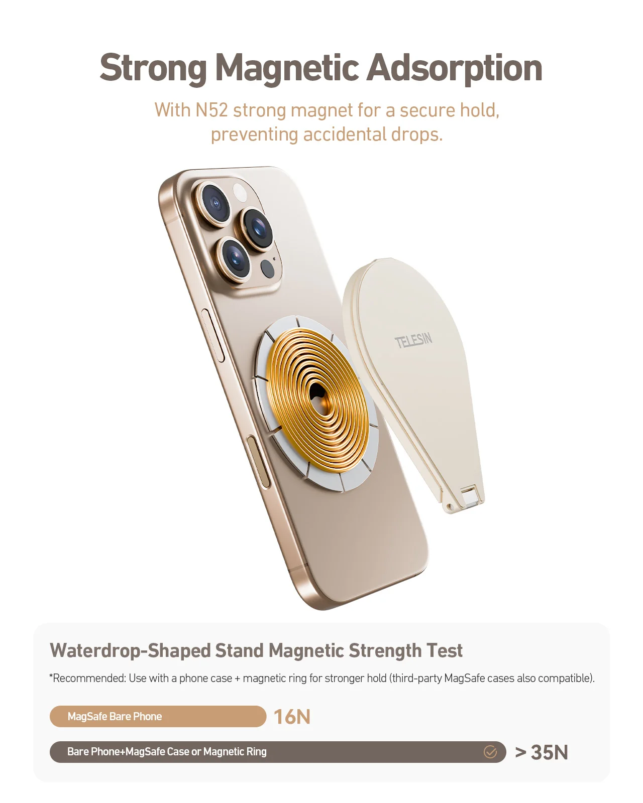 TELESIN Magnetic Multi-function Mobile Phone Holder 300&deg; Rotation Phone Camera Shoot Stabilizer Stand Desk Holder Stand