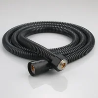 1pcs 1.5M 1/2inch Stainless Steel Black Hose Extension Pipe Bathroom Shower Pipe Extension Pipe Water Pipe  Bathroom Accessories 1