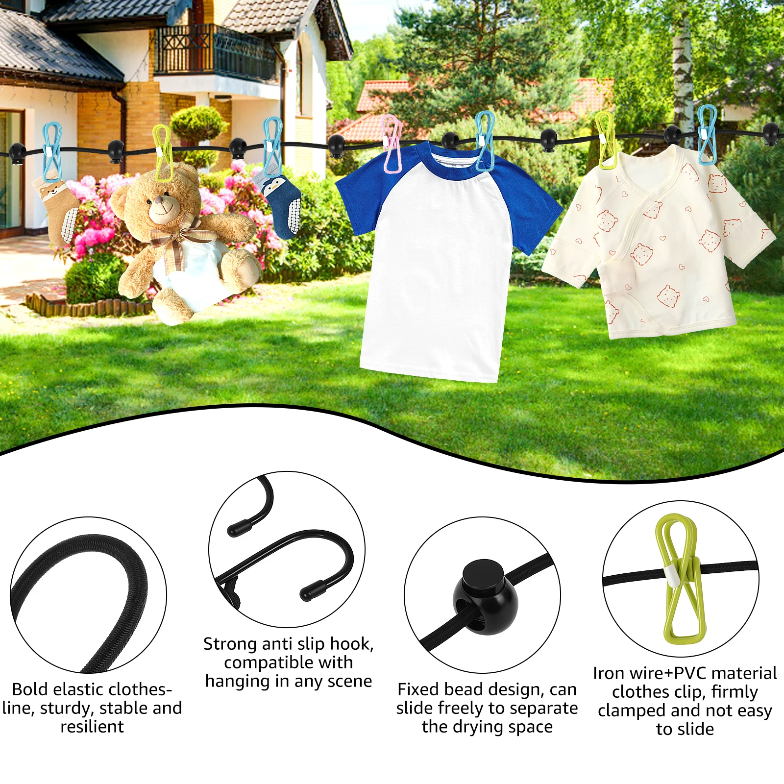 3-Piece Travel Clothesline Set 2