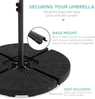 10ft Solar LED Offset Hanging Market Patio Umbrella for Backyard, Poolside, Lawn and Garden w/Easy Tilt Adjustment, Polyester Sh 2