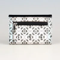 Classic Laser Design Short Wallet, Trendy Geometric Pattern Coin Purse For Women 2
