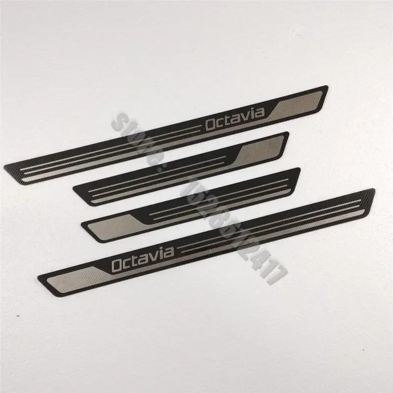 

For Skoda Octavia 4 A5 A7 A8 2014 2015 2016 2017~2024 Stainless Steel Car Door Sill Kick Scuff Plate Protector Trim Cover Guard